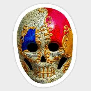 Music and skull Mask Sticker